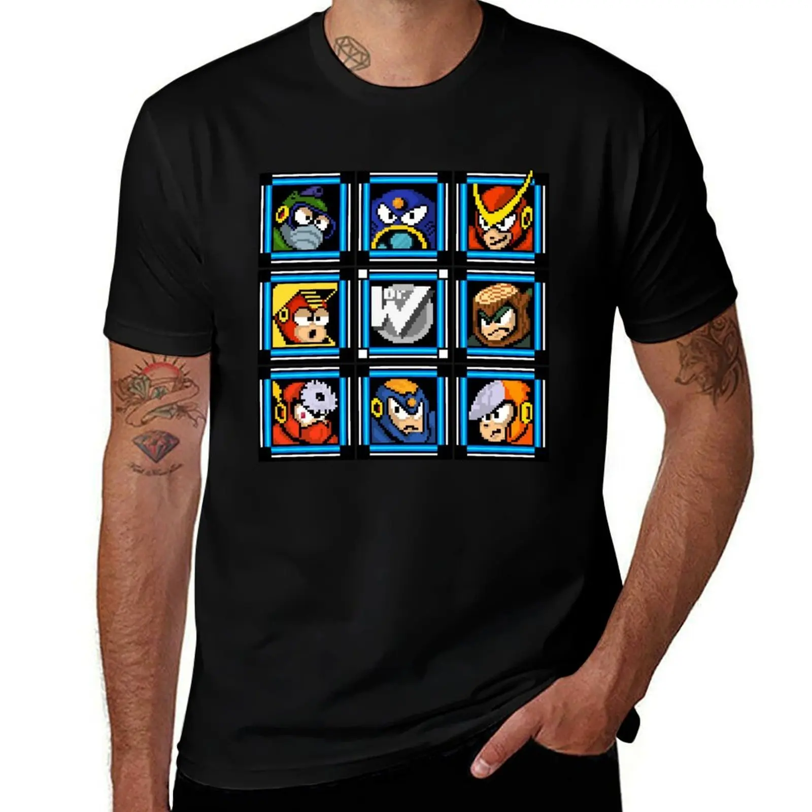 Megaman 2 Boss Select T-Shirt Running Performance Short Sleeve Tee T-Shirt