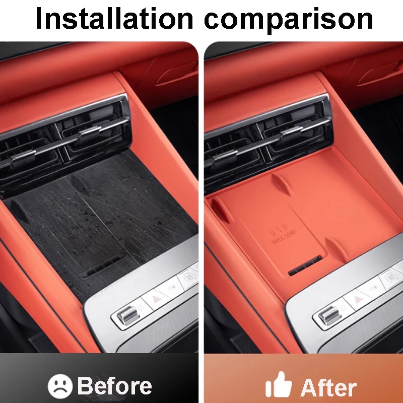 ل BYD سيليون 8 تانغ L DM/EV 2025-2026 سيارة شحن لاسلكي لوحة بطانة حماية من السيليكون الداخلية الغبار مقاوم للماء ملحق #2