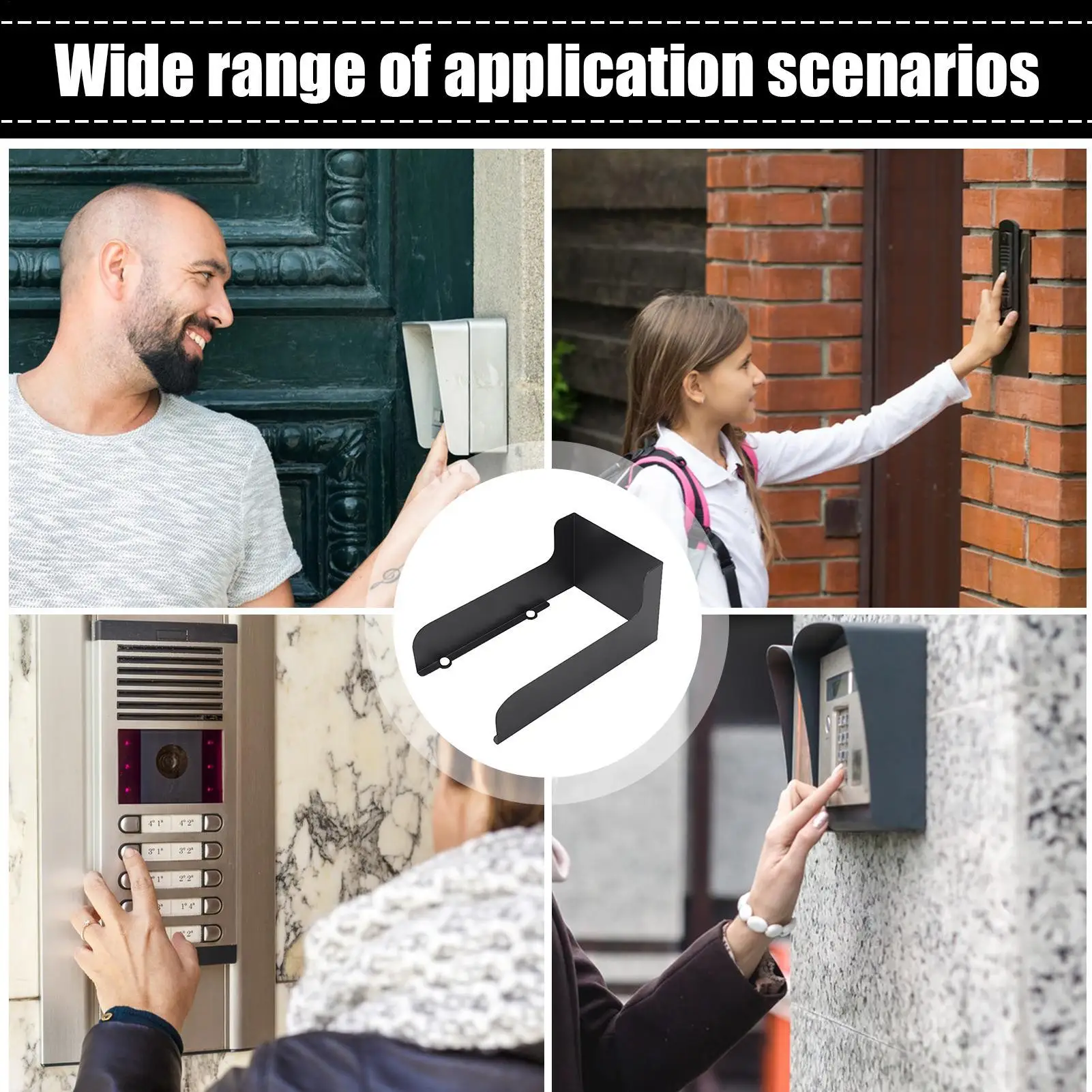 Doorbell Rain Cover Weatherproof Door Bell Protective Case Anti-Glare Sun Protection Access Control Device Housing for Front