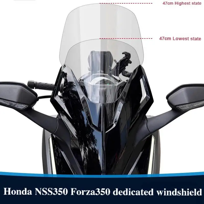 

Для Honda NSS350 Forza 350 2023, расширенное и приподнятое лобовое стекло мотоцикла, аксессуары для модификации переднего лобового стекла