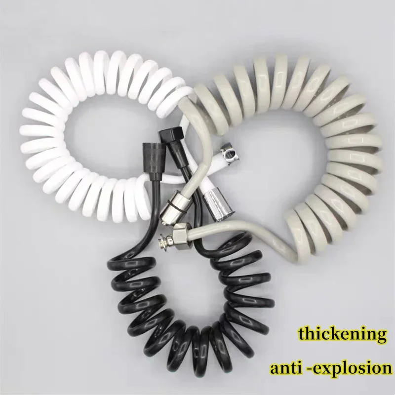 

1.5/2m Shower Hose Chrome Cap Flexible Retractable Spring Telephone Line Hose Water Plumbing Sprayer Bathroom Accessories