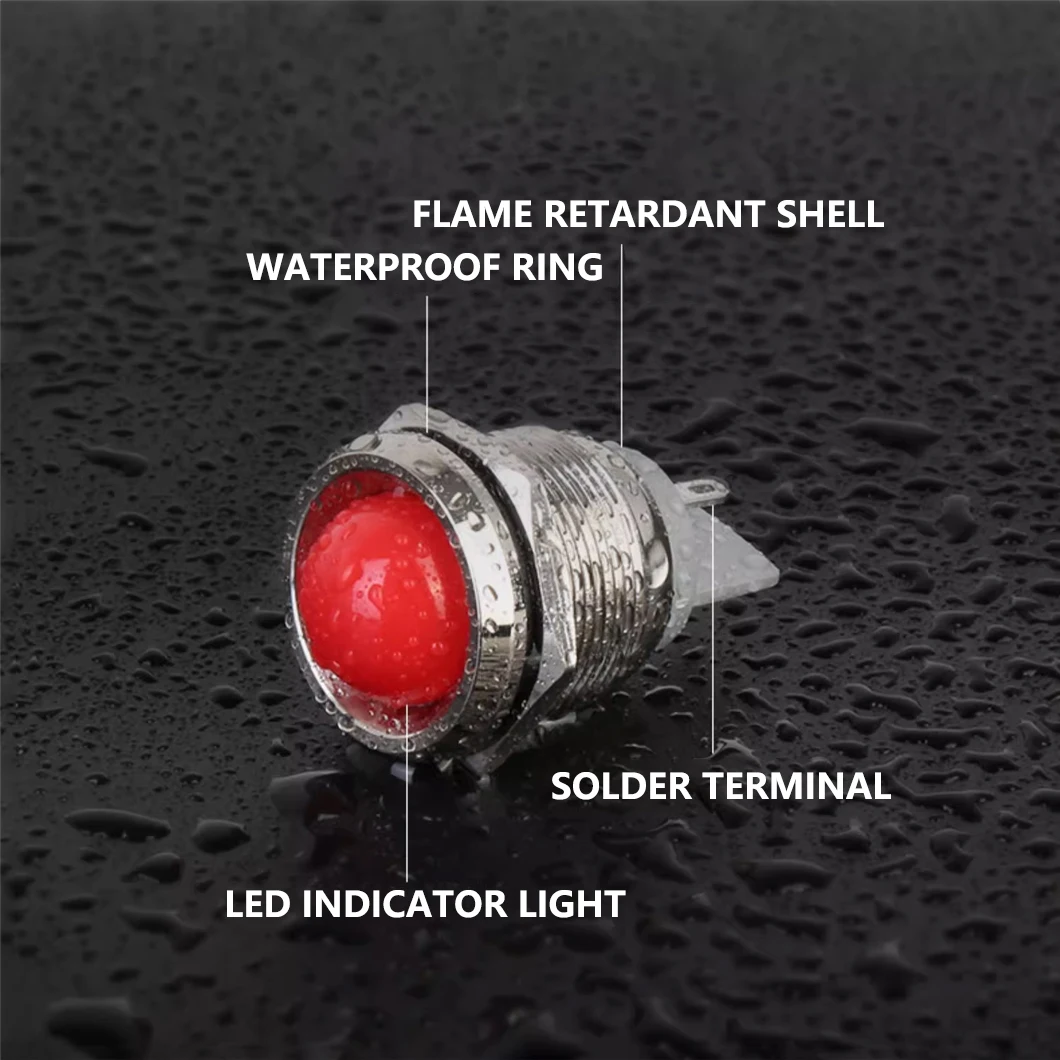 ABILKEEN 10 шт. 22 мм металлический сигнальный светильник переменного/постоянного тока 3 ~ 220 В мини-светодиодный индикатор IP65 водонепроницаемый контрольный свет и 2-контактный разъем