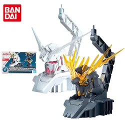 Bandai Gundam Model Kit Anime Figure Limited Unicorn Gundam Head Display Base Psycho Frame Color Action Toy Figure Without Body