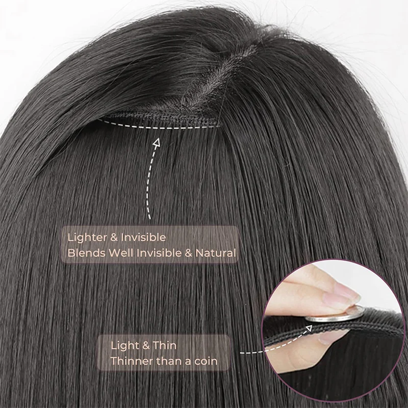 Extensions Capillaires Synthétiques Raides, Accessoire Luxueux, Ultraviolets, Aspect Naturel, Adaptées à Toutes les Occasions, Ensemble de 7 Pièces