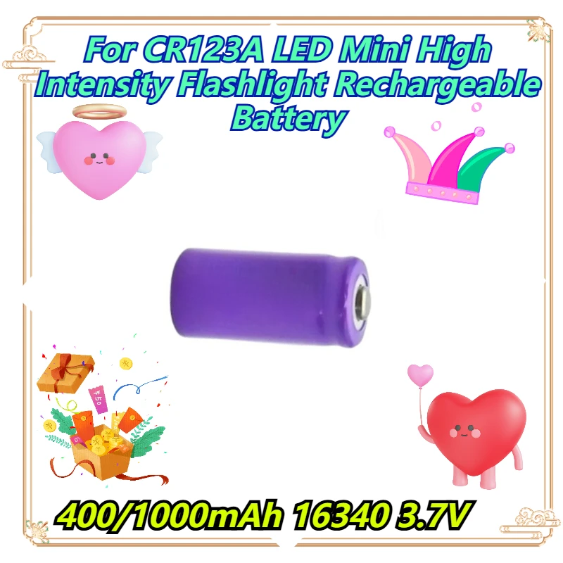 

400/1000mAh 16340 3.7V For CR123A LED Mini High Intensity Flashlight Rechargeable Battery