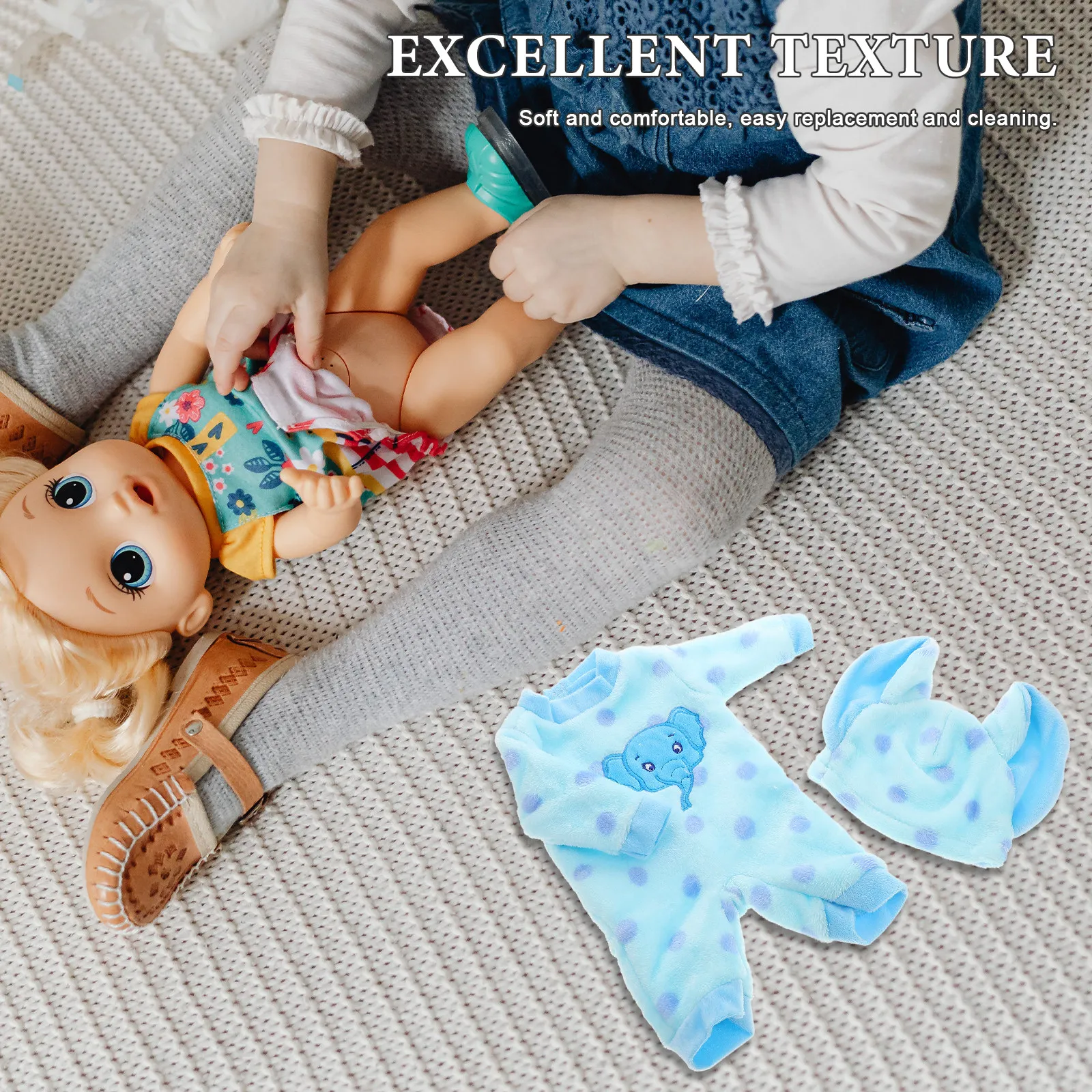 

1Set Charming 18 Inch Baby Clothes Reusable Wear-Resistant Compact Cute Costume Kids Pajamas Decoration Clothes