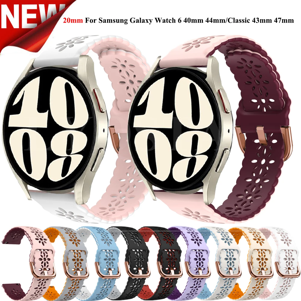 20mm Lace Band For Samsung Galaxy watch 6 4 5 pro 40mm 44mm 45mm/4 6 classic 43mm 47mm 42mm 46mm/3 41mm/Active 2 Strap Bracelet