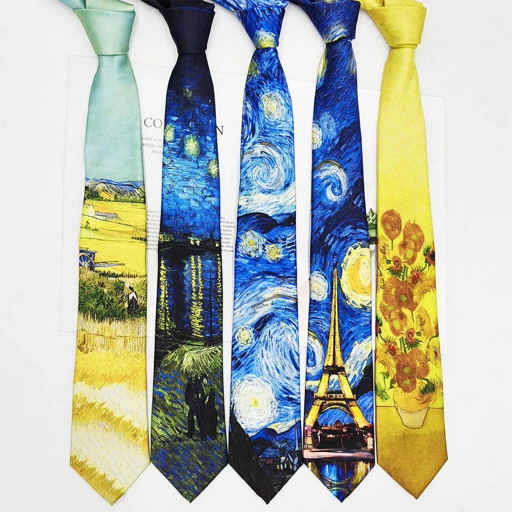 gravata-van-gogh-para-homens-e-mulheres-com-estampa-artistica-noite-estrelada-e-girassol-gravata-com-toque-de-seda-para-negocios-casamentos-festas-e-uso-casual