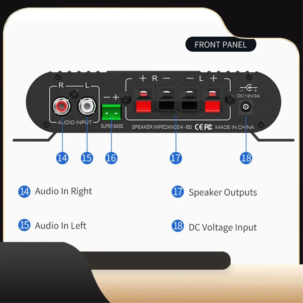 

LEPY 838 USB Bluetooth усилитель сабвуфера HIFI 2,1 12 В автомобильный домашний усилитель U диск без потерь подходит для динамиков 4-8 Ом-T44C
