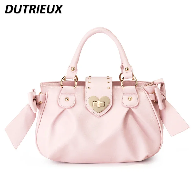 Spring Summer 2024 New Lolita Bags Portable Butterfly Heart Love Heart Ladies Crossbody Bag Sweet Shoulder Women\'s Handbags