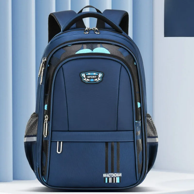 2023 New Student Schoolbag Grade 1-9 Schoolbag Boy Backpack Waterproof and Hard-Wearing Multi-Function Multi-Pocket