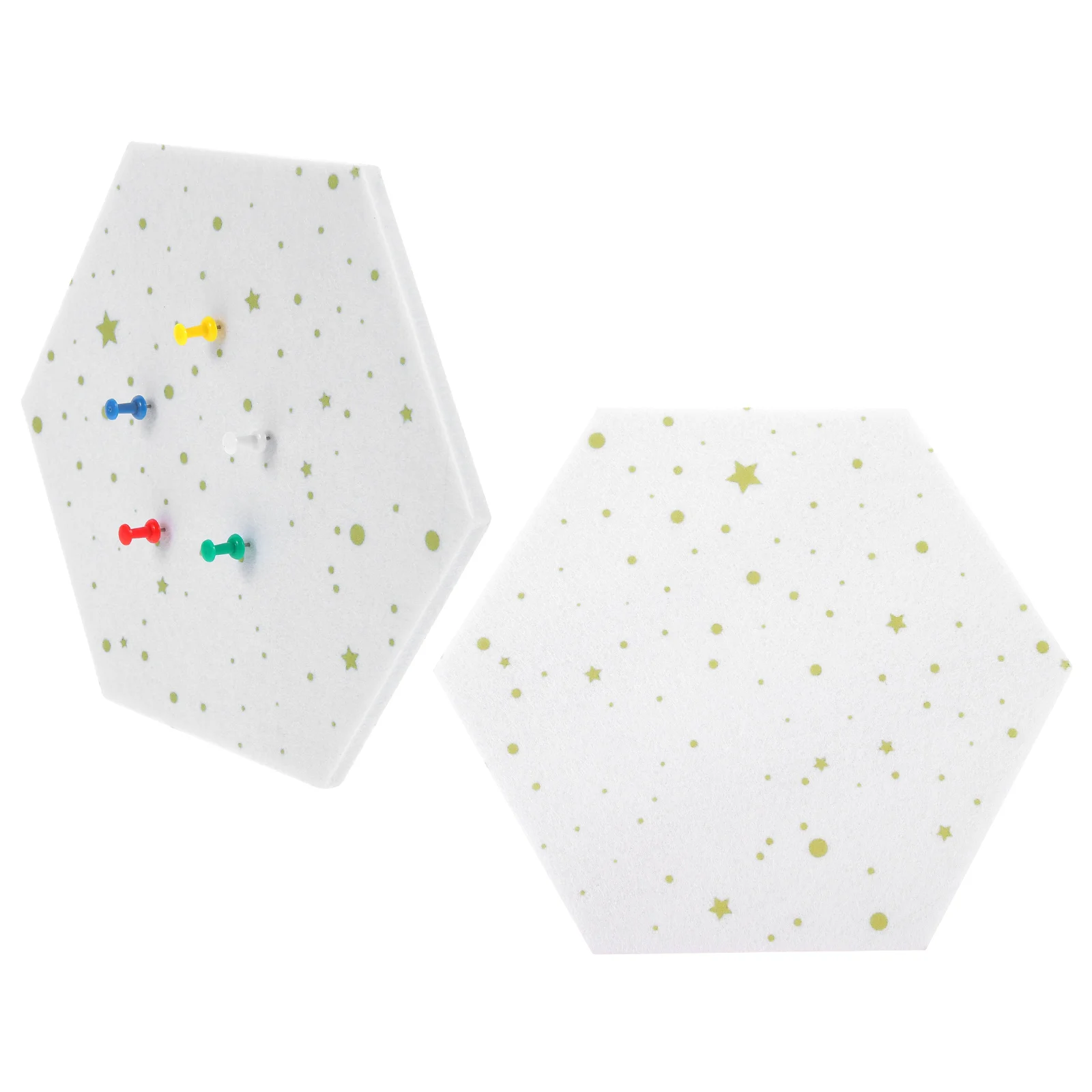 

2pcs Hexagon Felt Sticky Memo Boards for Office Home Classroom Wall Decor Message Photo Display Boards