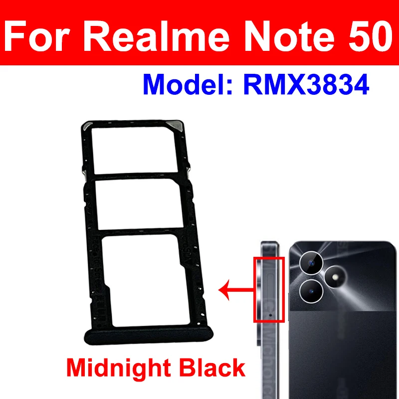 For Realme Note 50 RMX3834 SIM Card Tray Sim Card Holder Slot