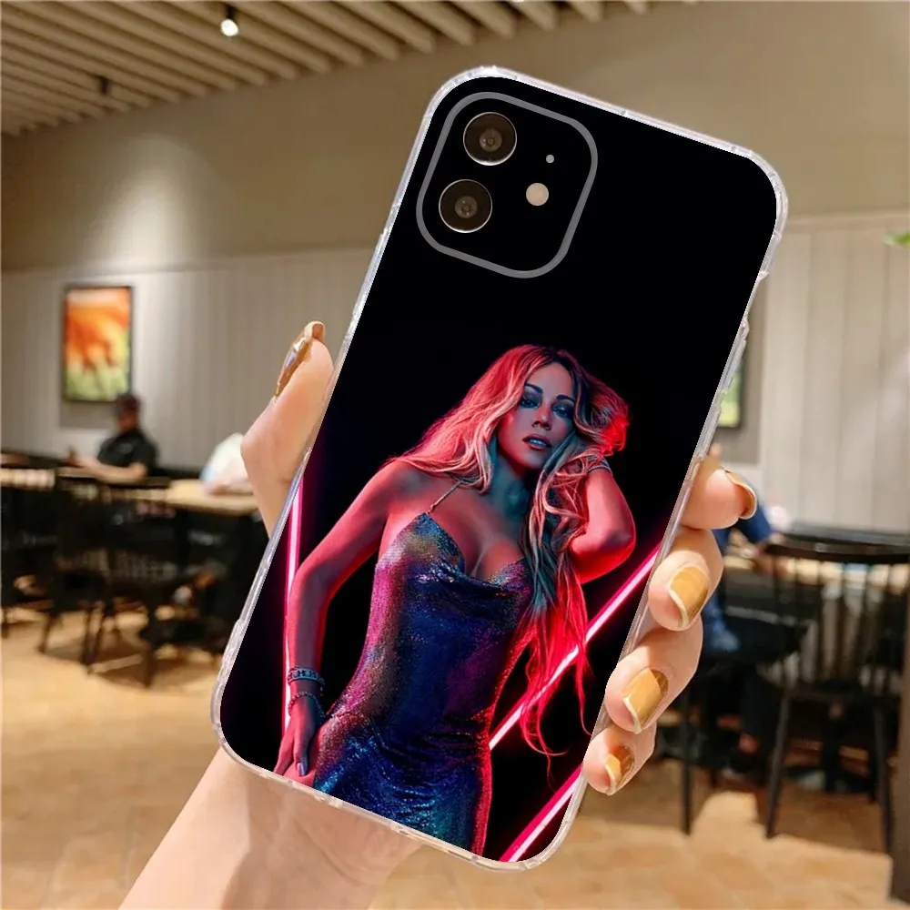 Singer Mariah Carey Phone Case For iPhone 15,14,13,12,11 Plus,Pro,Max,XR,XS,X,7,8 Plus,SE,Mini Transparent Silicone Soft