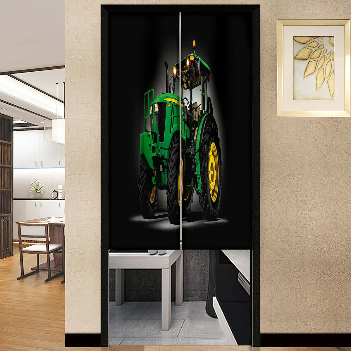 Tractor Door Curtain Farm Industrial Farming Chinese Panel Japanese Style Doorway Curtains Entrance Noren Hanging Half-Curtain