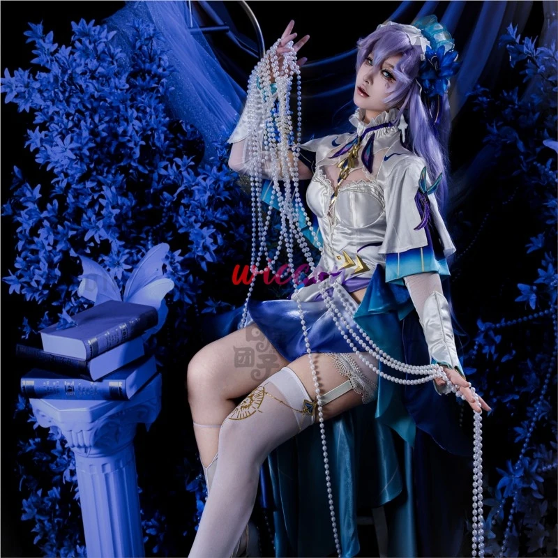 Wuthering موجات Cantarella تأثيري حلي فستان شعر مستعار أغطية الرأس أقراط Rinascita Fisalia الأسرة حفلة الهالوين للنساء الفتيات