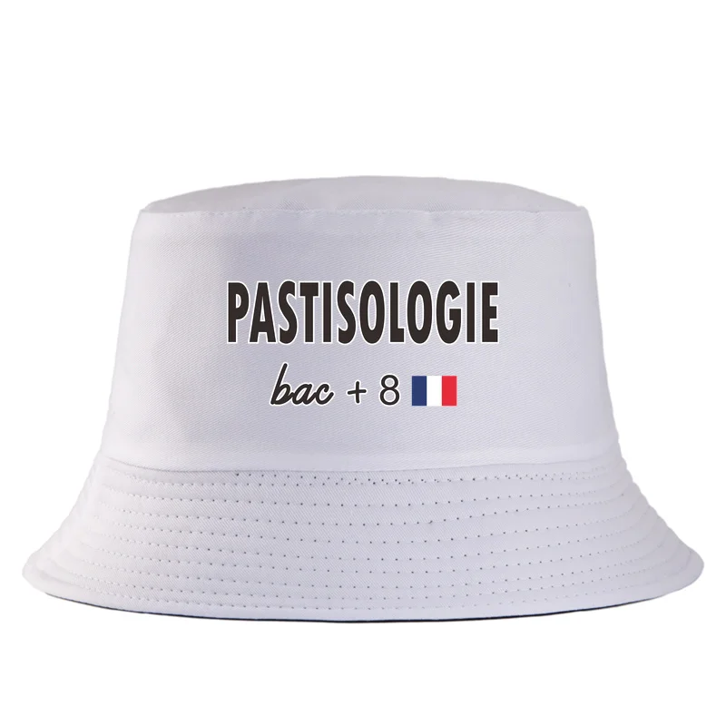 Pastisologie Bac +8 Bob Chapeau French Quote Reversible Bucket Hat Marseille Pastis Fans Summer Outdoor Sun Style for Men Women