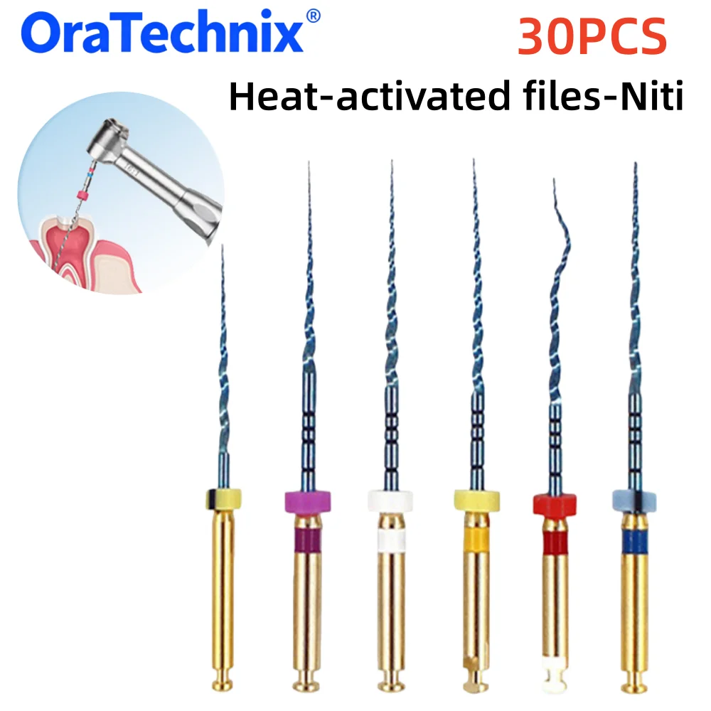 30PCS Dental Files 21/25MM Root Canal Nitinol Rotary Universal Engine Endodontic Anti-Fatigue Constant Needle Dentistry Tool