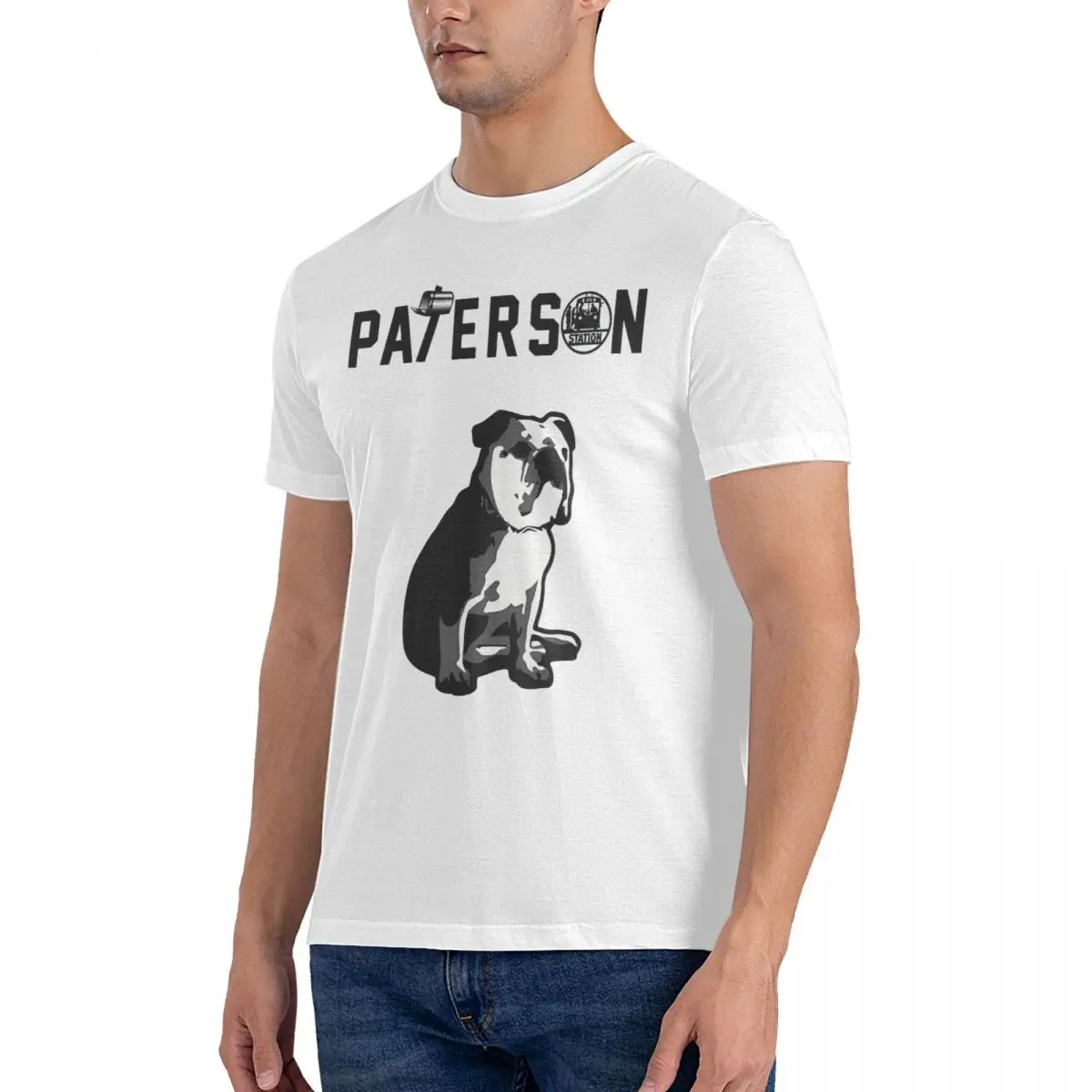 Paterson Dog T Shirt Men Cotton Funny T-Shirts Crewneck Bulldog Tee Shirt Short Sleeve Clothes Gift