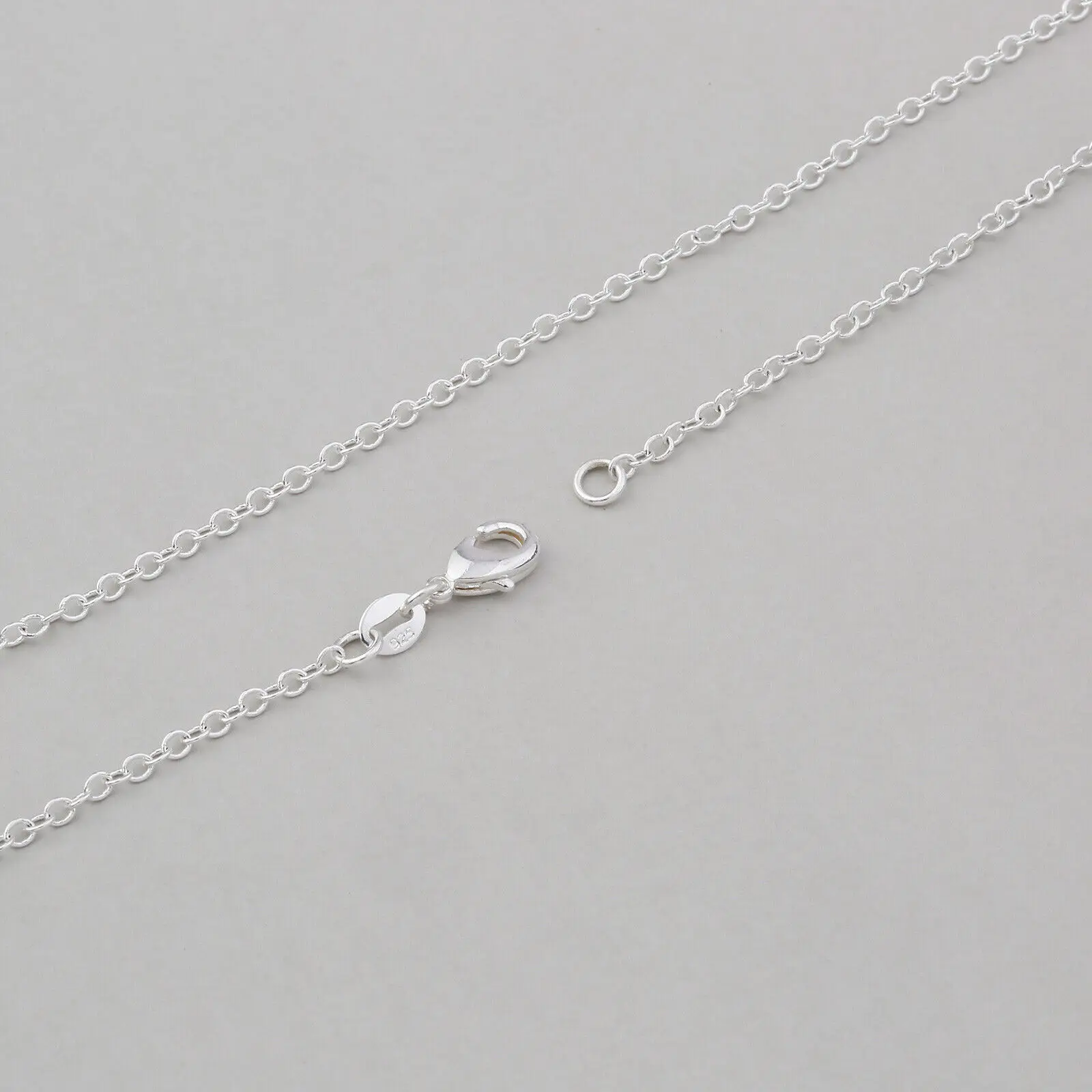 الجملة 5 قطعة/الوحدة 925 الفضة سلسلة قلادة ، أزياء الرجال/النساء DIY مجوهرات رولو سلسلة 1 مللي متر قلادة 16 18 20 22 24" #6