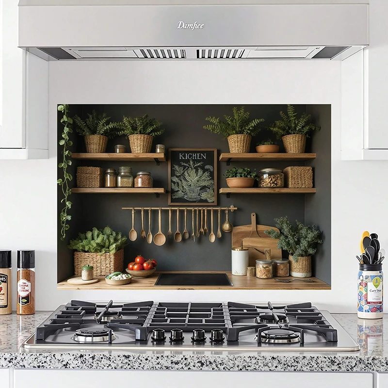 1 Piece Heavy-Duty PVC Kitchen Stove Top Protector-Waterproof Self-adhesive Easy Clean Cooking Surface Modern Kitchen Accessory