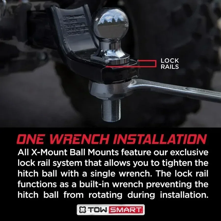 0,000 رطل 2 بوصة سحب كروي 1-1/4 بوصة قطر القضيب، هيكل فولاذي صلب ثقيل، تشطيب متين من الكروم #6