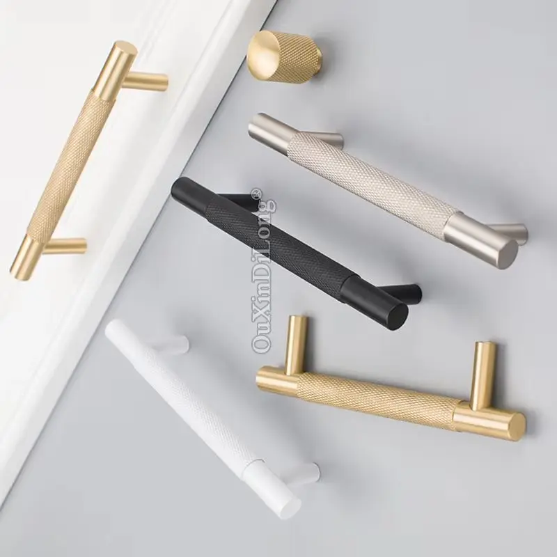 

4 шт., твердая латунь, Т-образная планка, мебельные ручки, ручки для ящиков, шкаф, кухонный шкаф, комод, ручки