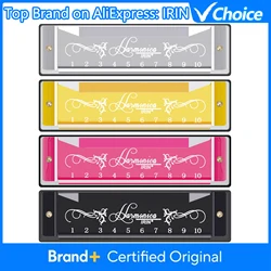 IRIN 10 Hole Harmonica Colorful C Key Harmonica Woodwind Instrument Suitable for Beginners Teaching Playing Gift