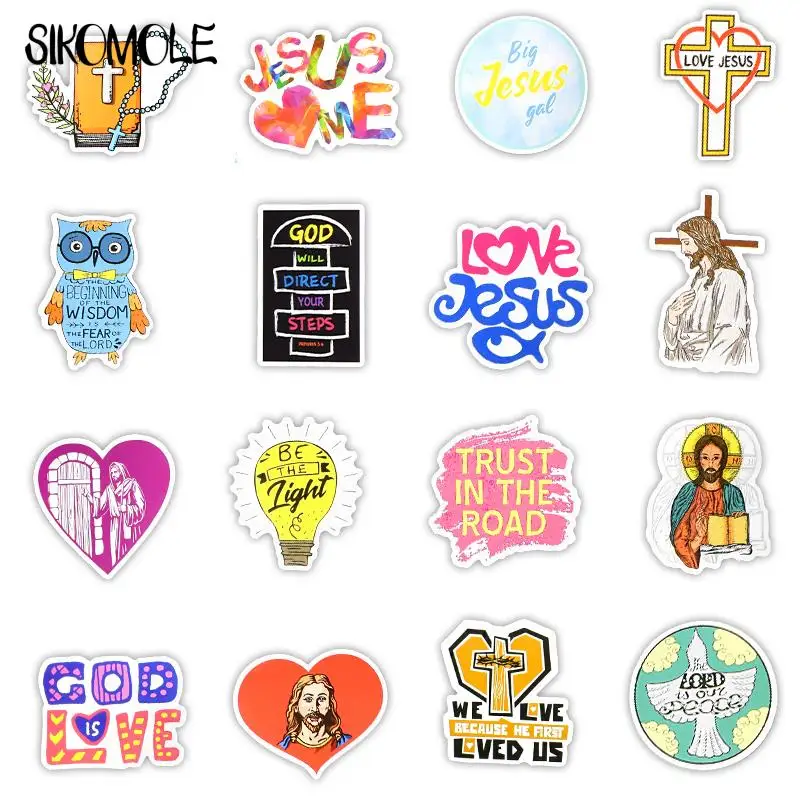 10/30/50pcs Jesus Christian Stickers Faith Wisdom Words God Bless You Blessing Scrapbook Guitar Laptop Decal Graffiti Sticker F5