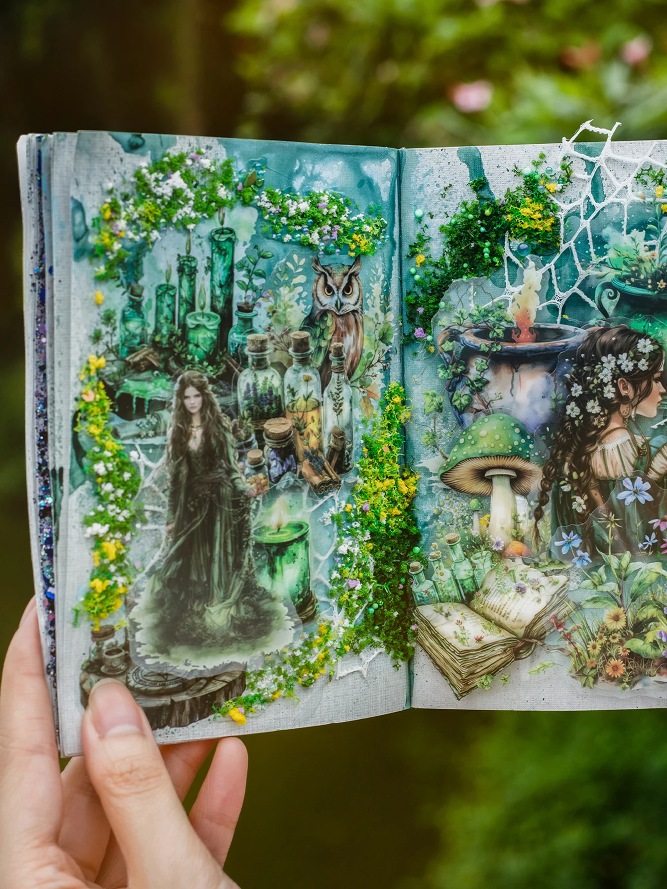 ملصقات 6 أنماط 20 قطعة/الحقيبة غابة ساحرة المناظر الطبيعية ملصقات الحيوانات الأليفة خمر DIY وسجل القصاصات مجلة الديكور #2