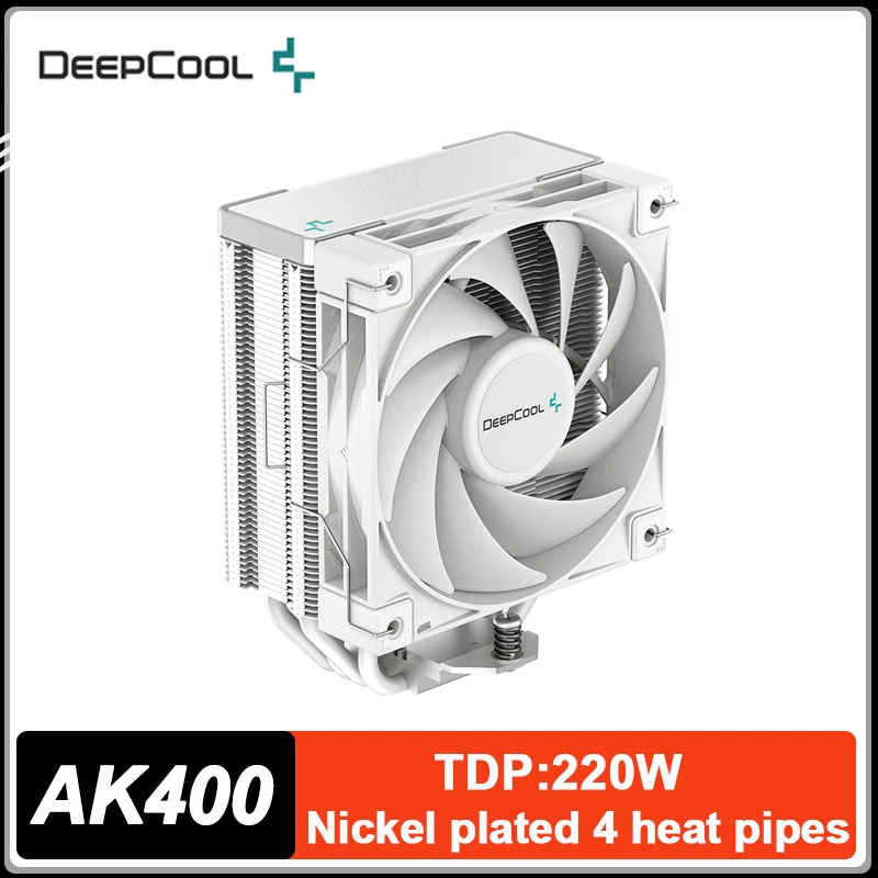 

DEEPCOOL AK400 CPU Cooler Nickel plated 4 heat pipes Desktop computer Thin radiator FDB Quiet Fan For LGA1700 1200 115X AM4