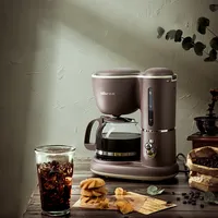 220V Electric Coffee Machine 600ML  Drip Filter Type Household Small Multi-function Mini Glass Teapot Home Drip Coffee Maker