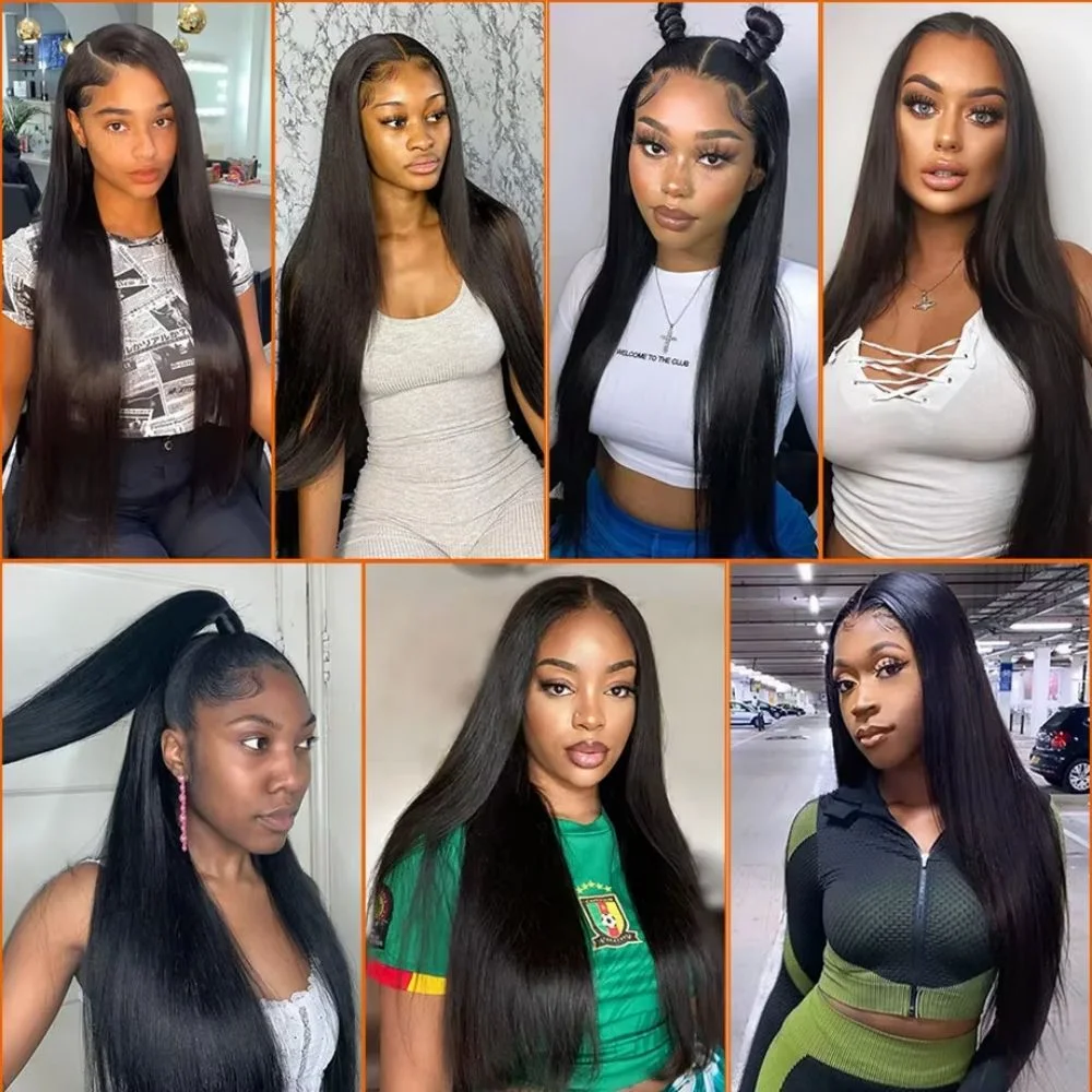 High Density Bone Straight Human Hair Hd Lace Frontal Wigs 30 Inch 13x6 100% Brazilian Choice For Women Cheap On Sale Clearance