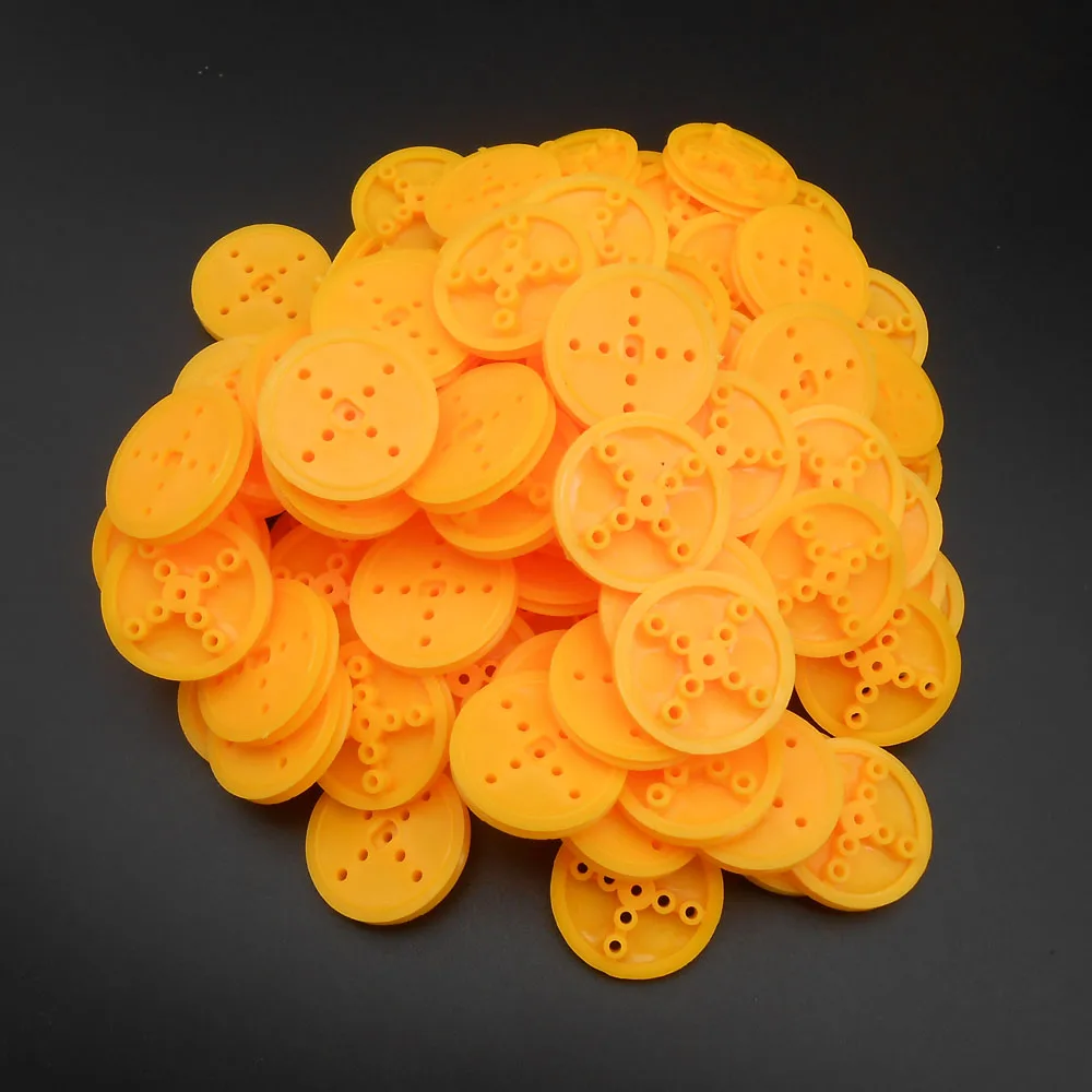 50Pcs 30MM 3CM TT Aperture 2MM 1.95MM Plastic Yellow Wheel Function Pulley Single Groove 4mm Surrounding 1.95MMX4 2.05MMX4 302A