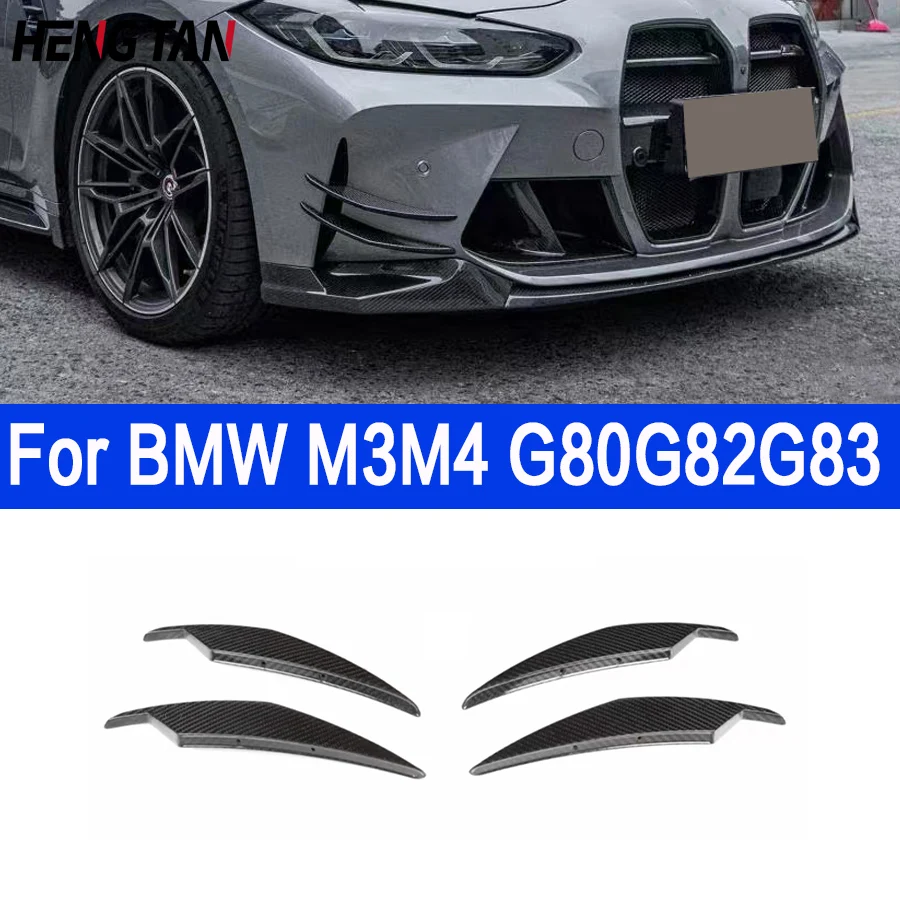 

For BMW M3 G80 M4 G82 G83 Carbon Fiber Car Front Bumper Wind knife Splitter Spoiler Canard Air Knife Surround Trim