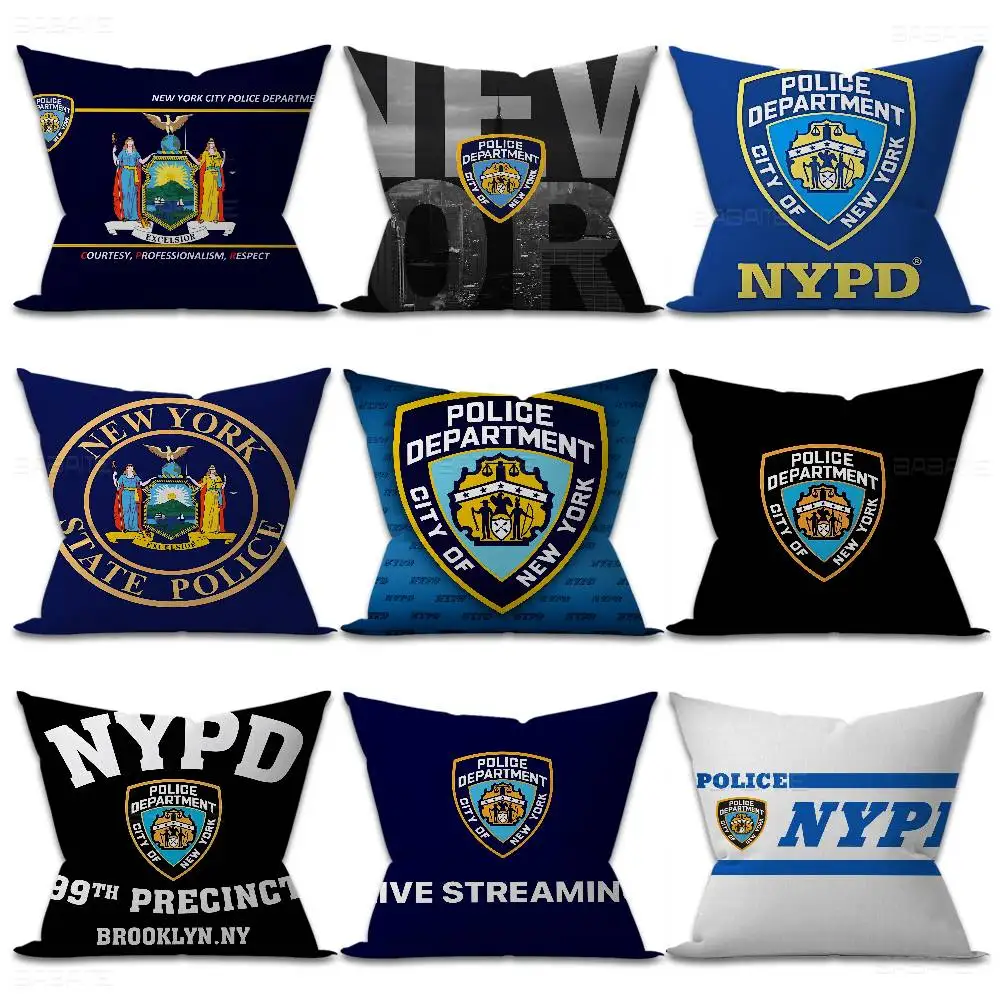N-New York City Police Department NYPD Pillow Cushion Cover Pillowcase Living Room Sofa Home Decor Customized