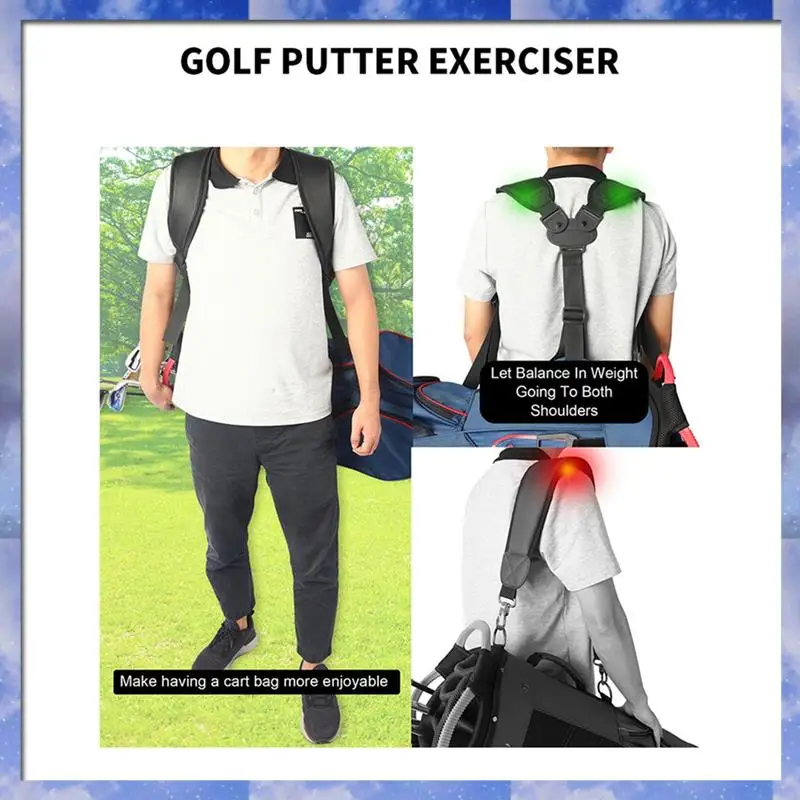 A35F New Golf Bag Strap,Golf Bag Straps Replacement Backpack Straps, Adjustable Durable Comfortable Golf Carry Bag Strap Durable