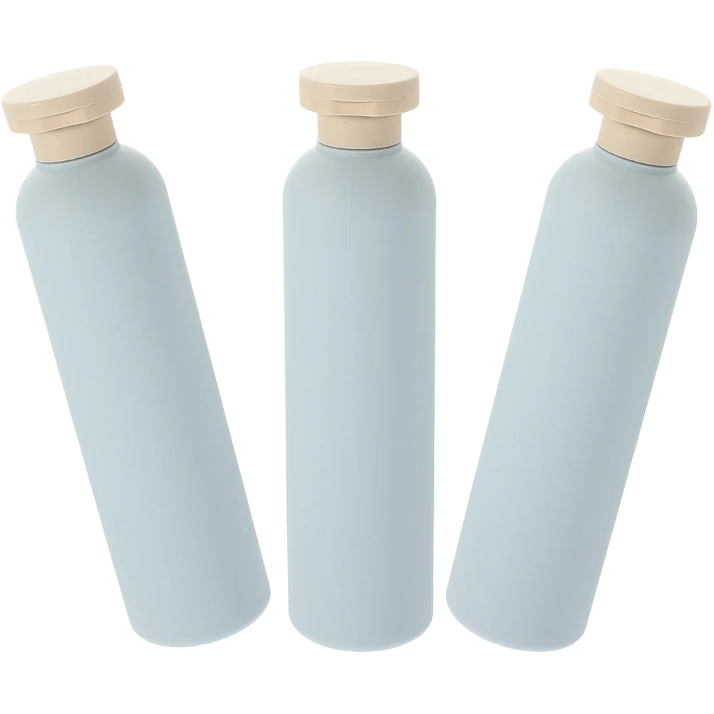 

3 Pcs Blue Flip-top Lotion Bottle 260ml Shower Gel Shampoo Squeeze Bottles