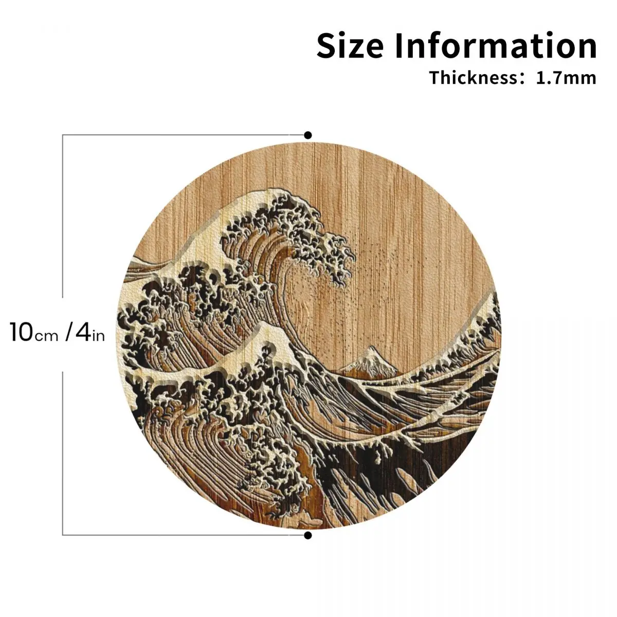 The Great Hokusai Wave In Bamboo Coasters Leather Placemats Non-slip Insulation Coffee Mats Kitchen Dining Pads Set of 4