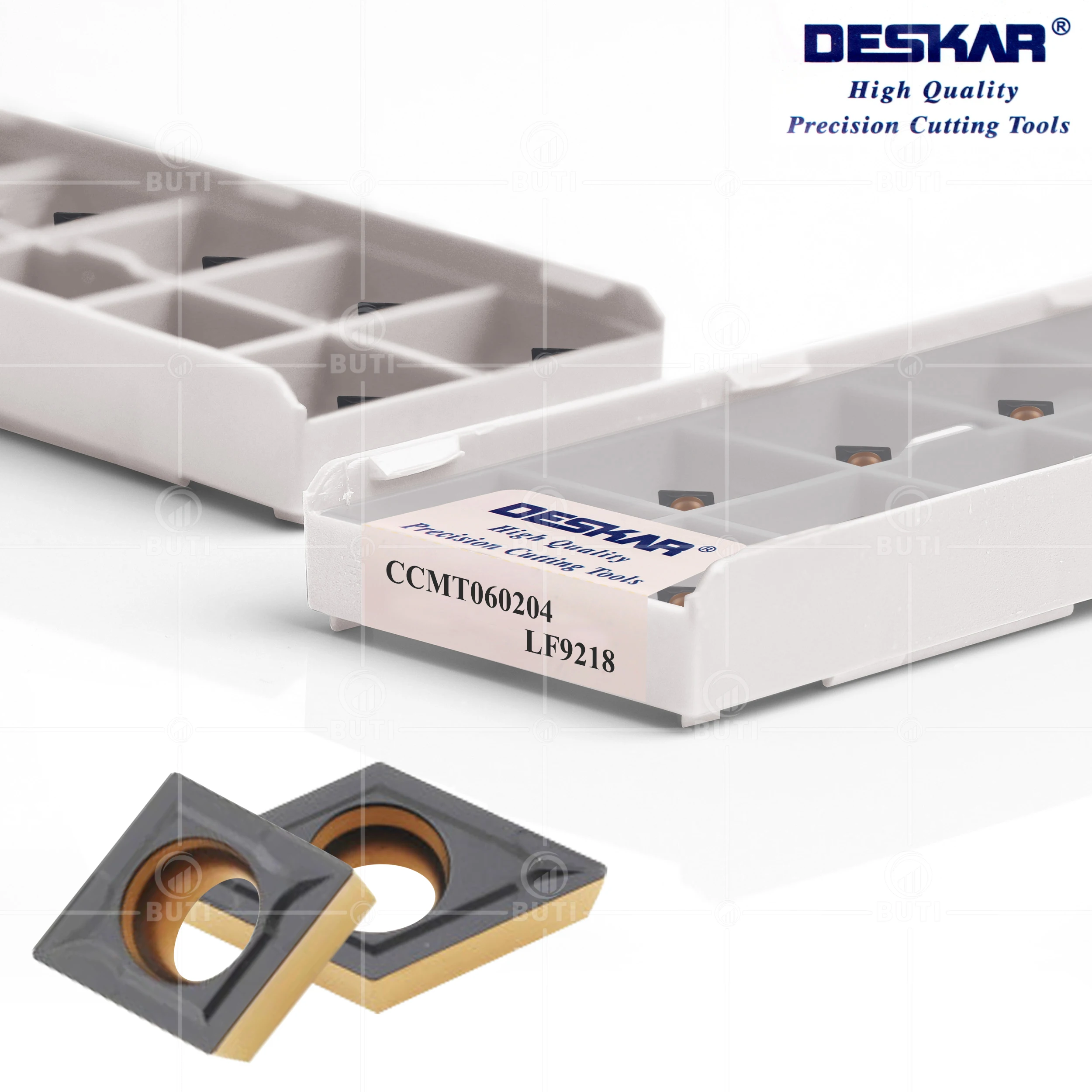 Deskar-cortador de torno CNC 100% Original, CCMT06, CCMT09, DCMT11, TCMT11, LF9218, insertos de carburo de corte, cuchillas internas para piezas de