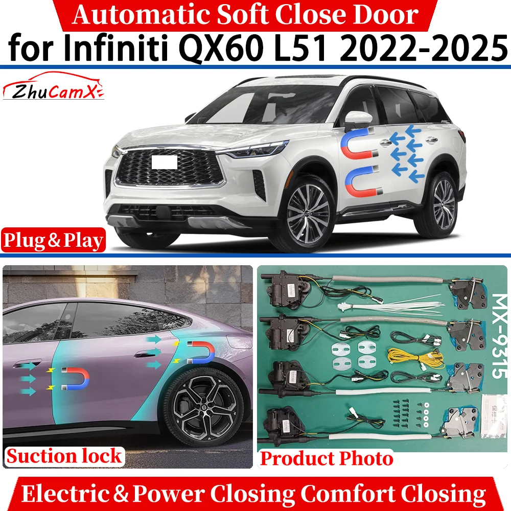 for Infiniti QX60 L51 2022 2023 2024 2025 Car Automatic Soft Close Door Electric Power Comfort Closing Suction lock Quiet System