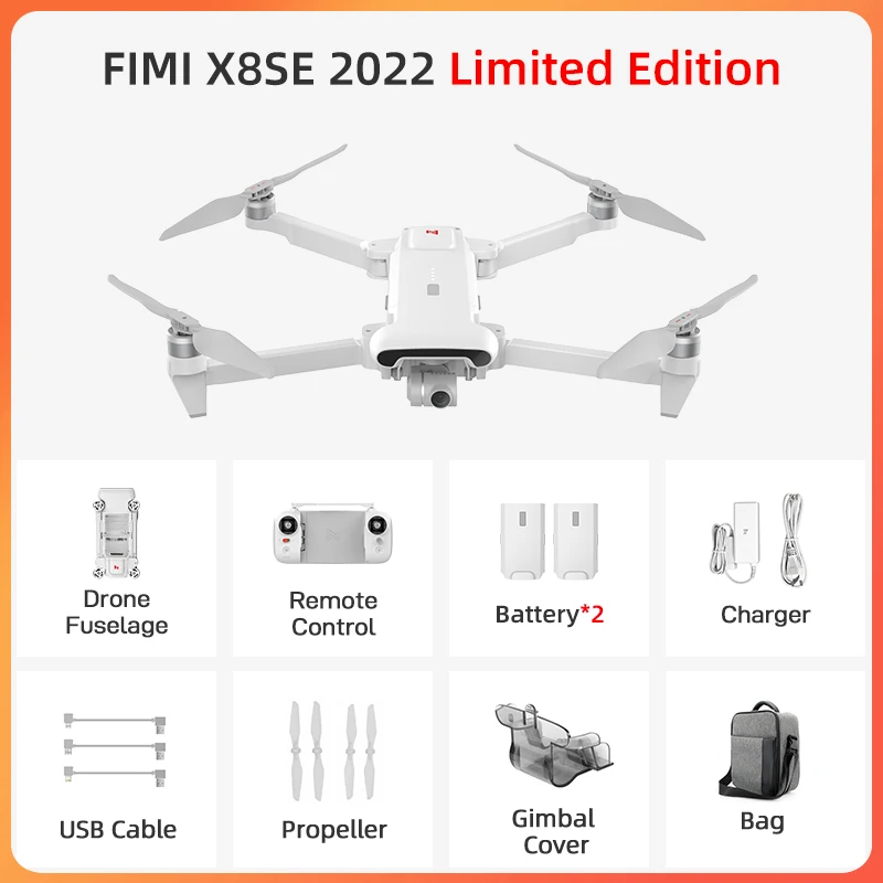 FIMI X8SE 2022 Limited Edition Camera drone 4K professional 15km transmission 3-axis Gimbal 35mins drone com gps fimi x8pro 2023