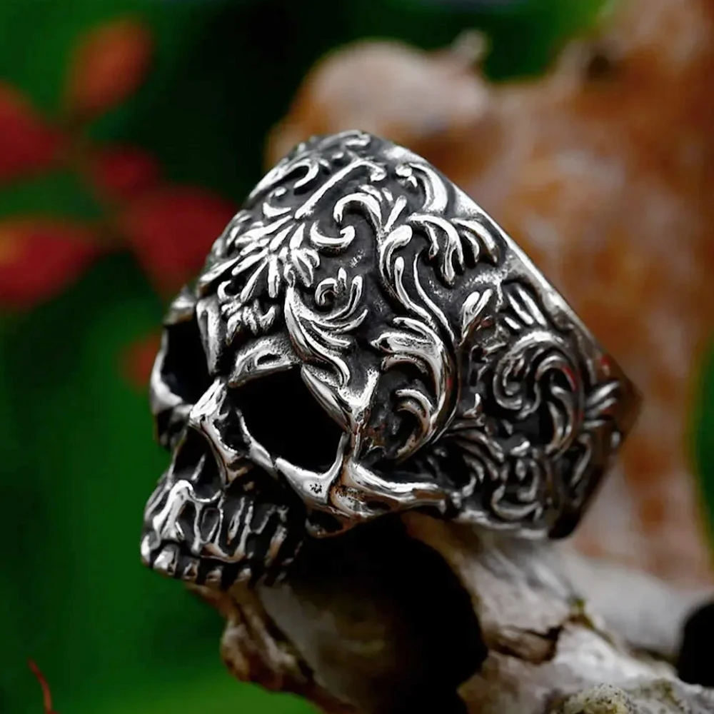 متعدد نمط الفولاذ المقاوم للصدأ خواتم على شكل جمجمة للرجال الشرير الهيب هوب شخصية الهيكل العظمي القوطية خاتم هدية اكسسوارات بالجملة