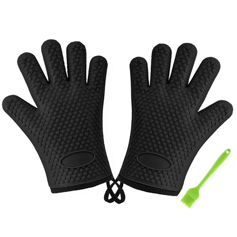 

LUDA BBQ Gloves, Heat Resistant Gloves, Silicone Waterproof Non-Slip Oven Mitts For Barbecue, Kitchen Cooking, Grill, Oven