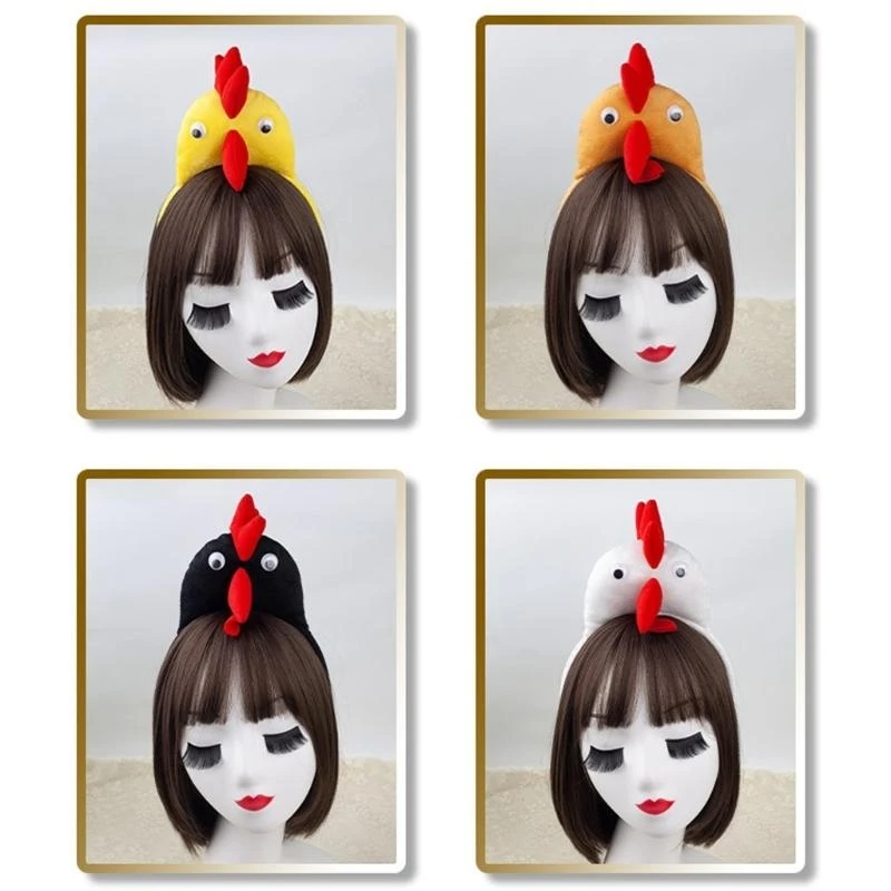 動物の毛のヘアフープセット 鶏のコスチュームセット 尾飾り 蝶ネクタイ 手袋 鶏のヘッドバンド 鶏のヘッドウェア イースターひよこヘアフープ