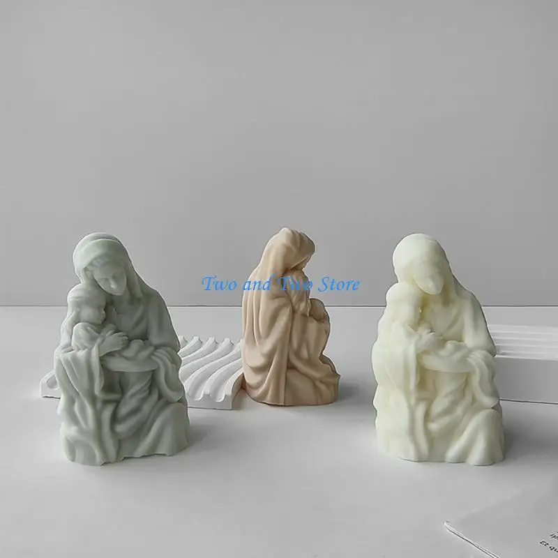 

HX6F Мягкая силиконовая форма для статуи матери и ребенка для любителей и мастеров DIY