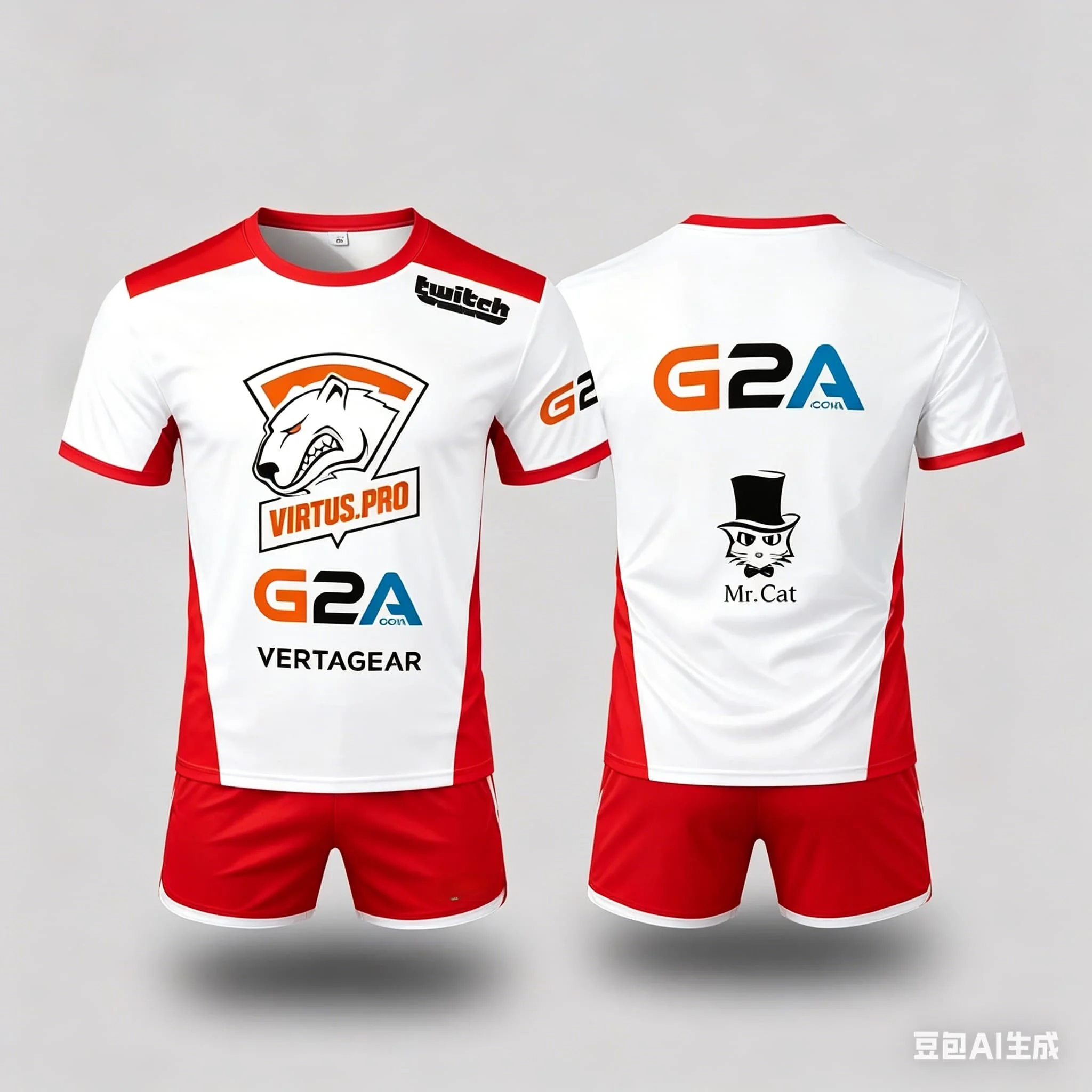 Virtus.Pro Esports Club Uniforms Summer Outdoor Men's Sport Breathable T-Shirt Set Loose Daily Casual Round Neck Clothes view 3