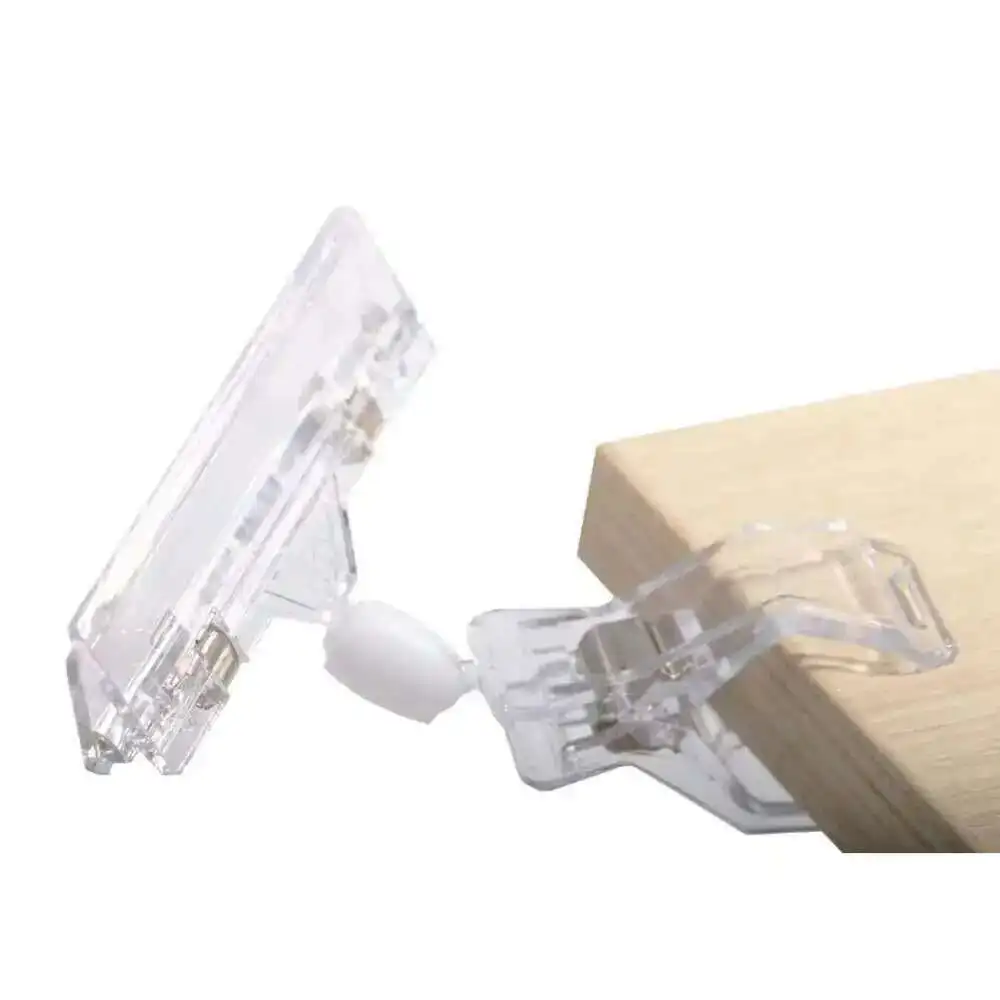 Pop Advertising Price Card Tag Clip Label Holder Plastic Sign Holder Card Tag Snap Clamp Label Holder Shelf Talker Clamp