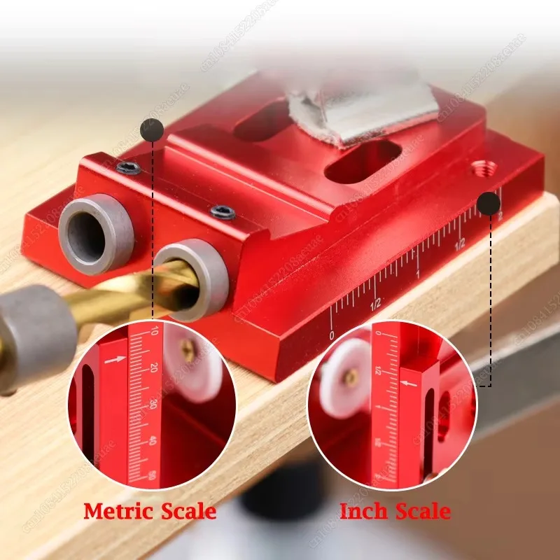 พ็อกเก็ต Jig Kit AdjustableWoodworking เครื่องมือ Pocket Dowel Hole Jig System ชุดไม้คู่มือ Joint Angle เครื่องมือ