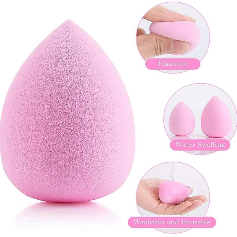 Esponja de maquiagem em forma de lágrima - Liquidificador à base de água para base líquida sem riscos - Acabamento profissional para pele impecável ​ ​